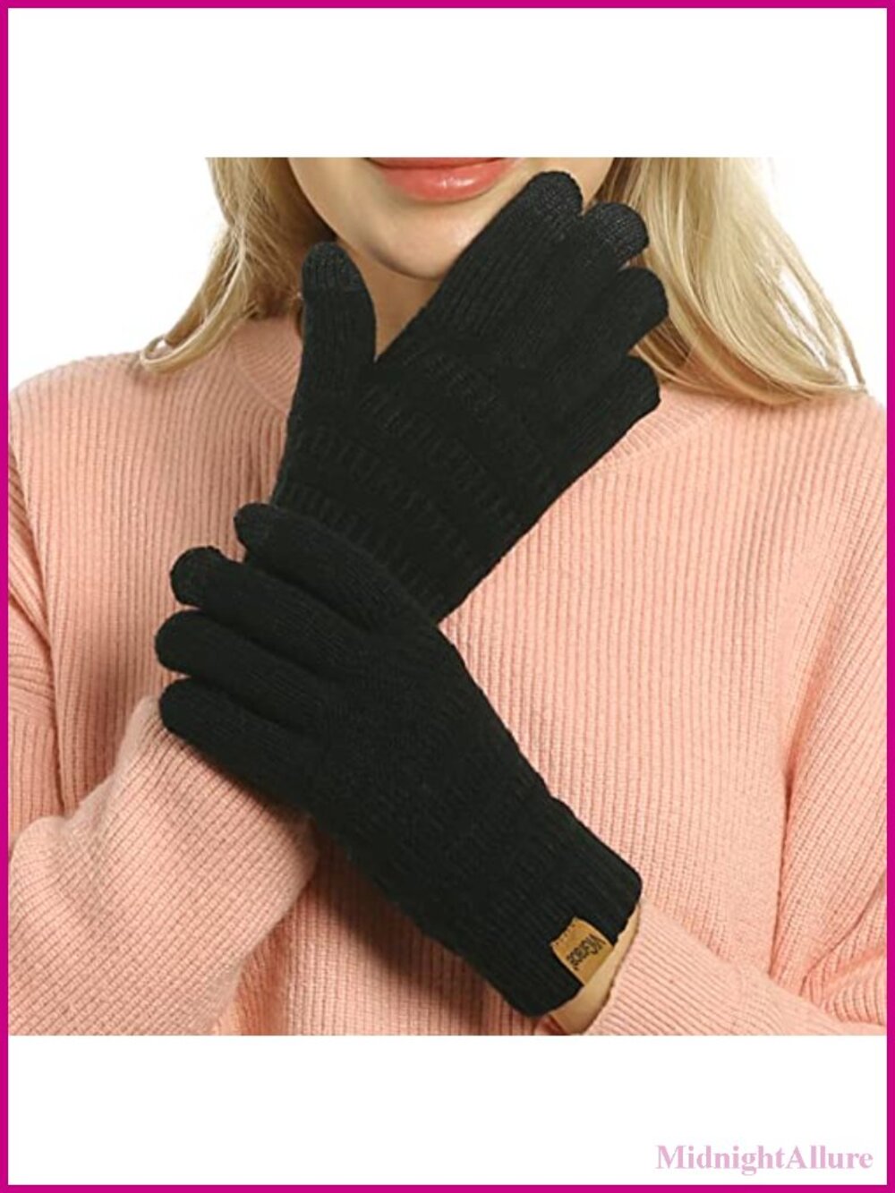 Womens Winter Touchscreen Cable Knit Gloves Fleece Lined Thermal